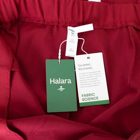 Halara Wrap Pants M Red High Waist Tie Side Wide Leg Office Work Career Holiday - Picture 4 of 9